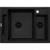 DEANTE BLACK NERO MATT MAGNETIC 1.5-BOWL GRANITE SINK