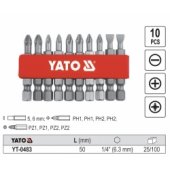 Yato atsuktuvų antgaliai 5,6 mm Ph1 Ph2 Pz1 Pz2 50 mm 1/ 4 10 vnt. YT-0483