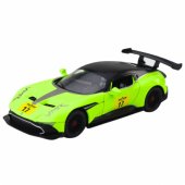 Žalias sportinis automobilis su atbulinės eigos mechanizmu, šviesomis ir garsais, 1:22