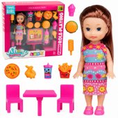 Mini Doll Fast Food Set Pizza Hamburger Table Chairs Accessories