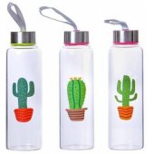Glass Bottle 0.39L Cactus Mix 1pcs