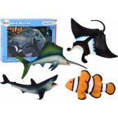 Set of Sea Animal Figures Shark Dolphin Stingray 5 pcs