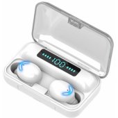 F9 + Stereo headsets with microphone White