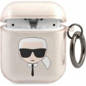 Glitter Karl`s Head Case Apple AirPods 1/ 2 Gold