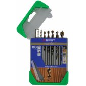 _7564732 Medienos grąžtų rinkinys 2–10 mm, 8 vnt., HSS, SLR laipsniuoti