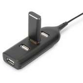 4 prievadų USB 2.0 šakotuvas, juodas
