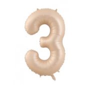 Folio balloon 100cm number 3 Matte Beige