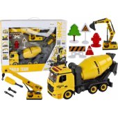 Construction Vehicles Sound Light 1:12 DIY Concrete Mixer Crane Excava