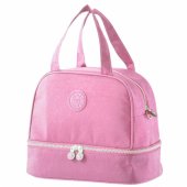 Thermal Insulating Breakfast Bag with Adjustable Strap Pink 27cm