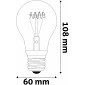 Filamentinė lemputė E27 A60 4.5W 400lm 2700K 120°
