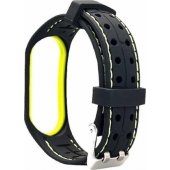 Dirželis Xiaomi Mi Band 3/ 4 juodas-žaliųjų citrinų spalvos