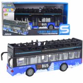 Miesto autobusas, dviaukštis, 1:16, valdomas nuotoliniu būdu, šviesos, garsai, mėlynas