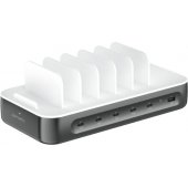Charging station Team 100W 5C/ 1A incl. 6 cables grey