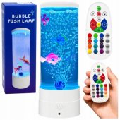 Decorative Night Lamp LED RGB Aquarium With Fish 16 Colors USB White