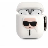 "KLACCSILKHWH Silicone Case for Airpods 1/ 2" White