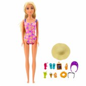 Anlily Doll Set on the Beach with Pool, Palm Tree, Drink Stand, and Ac