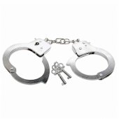 Handcuffs for a Little Policeman, Metal, with Keys, for Children, Silv