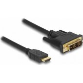 Delock DVI(M) - HDMI-A (M) 1,5m cable, Black
