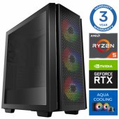 AQUA Ryzen 5 7600X 16GB DDR5 500SSD RTX3050 6GB W11 Black