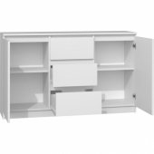 Topeshop KOMODA 2D3S 120CM BIEL 3 SZUFLADY 2 DRZWI SALON
