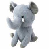 Pliušinis talismanas-minkštas žaislas Little Elephant, pilkas, 26 cm