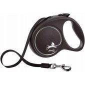 Flexi automatic leash Black Design L tape 5 m color black.