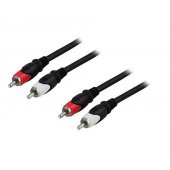 Garso kabelis 2xRCA- 2xRCA 1m juodas