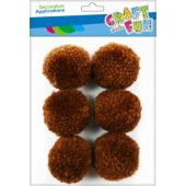 Craft with Fun CF OZDOBA DEK POMPON WELNA 4CM/ 6SZT brązowy 12/ 144