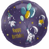 Folinis balionas „Birthday Space“ 45cm