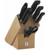 Knife block, wood, 8 pcs.