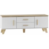 LOTTA 140x40x53 White + Sonoma Oak