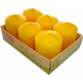 Candles Yellow Ø3.8x5.5cm 6pcs