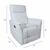 Recliner armchair GERRY with manual mechanism, white