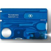 _7935831 V-0.73 22.T2 kišeninis peilis Swiss Card Lite, skaidrus mėlynas