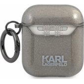 Glitter Karl`s Head Case Apple AirPods 1/ 2 Black