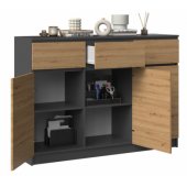 Topeshop Komoda 3D3S 120x40xH97 antracyt/ artisan