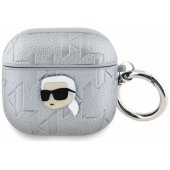 Monogram Karl Head Case Apple Airpods 4 Silver