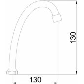 Mixer spout for kitchen J D18 height 130mm Rubineta