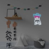 SNL114MT Style Neon Lights Bulldog Dog With Glasses