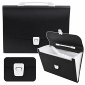 Organizer Folder with Document Holder 13 Compartments Black A4