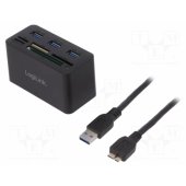 CR0042 USB 3.0 šakotuvas su „viskas viename“ kortelių skaitytuvu