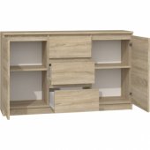 Topeshop KOMODA 2D3S 120CM DĄB SONOMA 3 SZUFLADY 2 DRZWI SALON