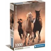 Clementoni CLE kompaktiška dėlionė, 1000 detalių, Running Horses 39771