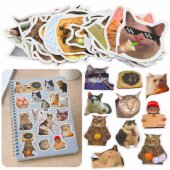 Set of Cats Stickers Memes Decorative Various Motifs 50 pcs. 7-8 cm