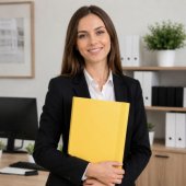 Folder for documents with elastic band, hard, office, yellow, A4/ 4.5 c