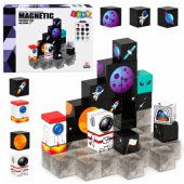 Set of Magnetic Blocks Cubes Cubes Pixels 3D Space 50 pcs.