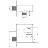 _7076175 Deante Round angle connection with hand shower holder
