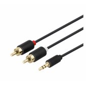 Garso kabelis 3,5 mm kištukas - 2xRCA kištukas 2 m juodas
