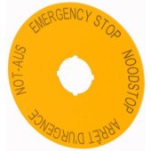 Eaton descriptor plate yellow round fi90 EMERGENCY STOP M22-XAK3 (2