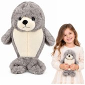 Plush Seal Cuddly Toy – White and Grey, 30 cm